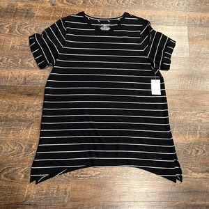 Westbound Woman XL Black & White Striped Top